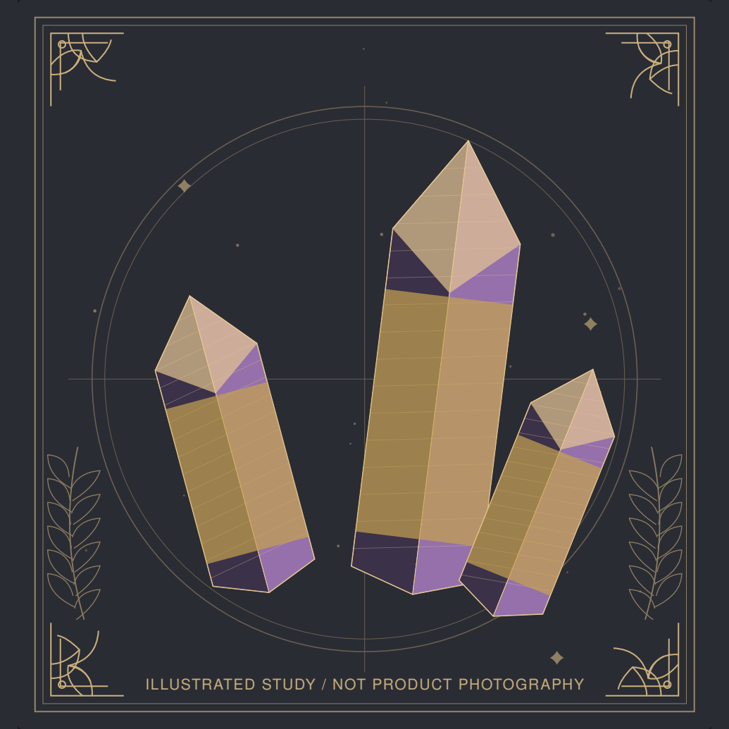Decorative mineral illustration of Ametrine.