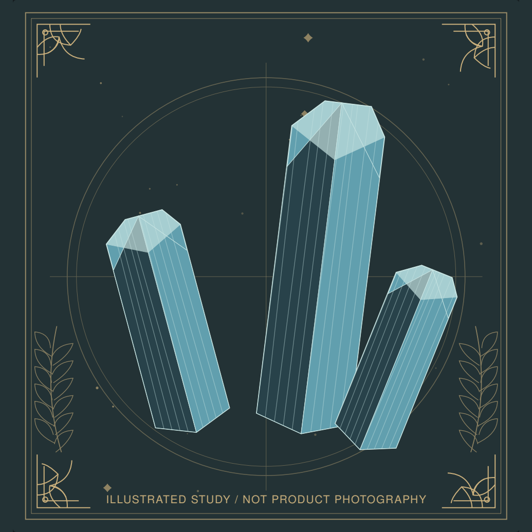 Decorative mineral illustration of Aquamarine.