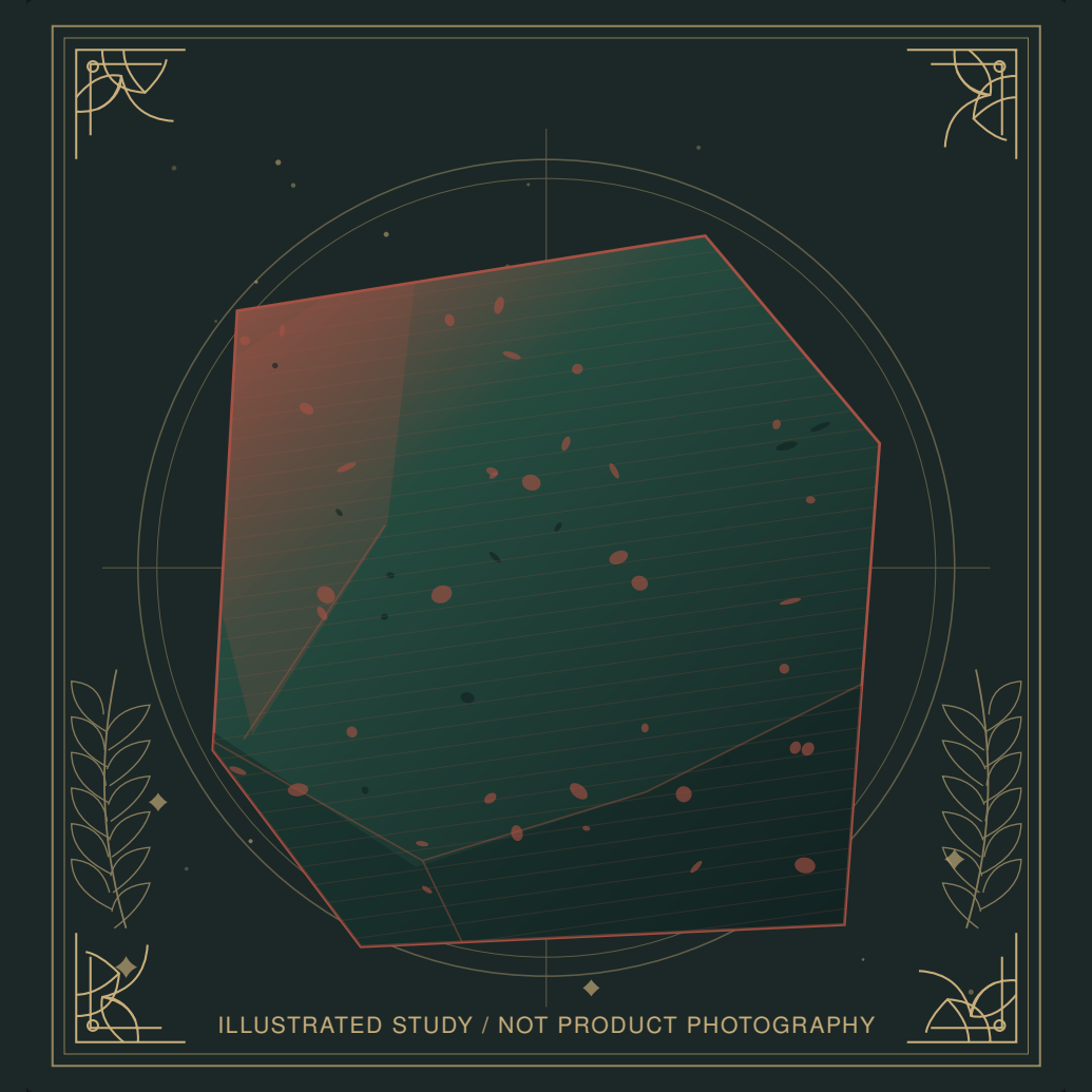 Decorative mineral illustration of Bloodstone.