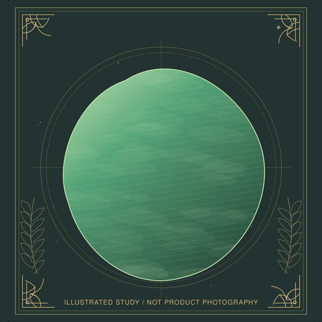 Decorative mineral illustration of Chrysoprase.