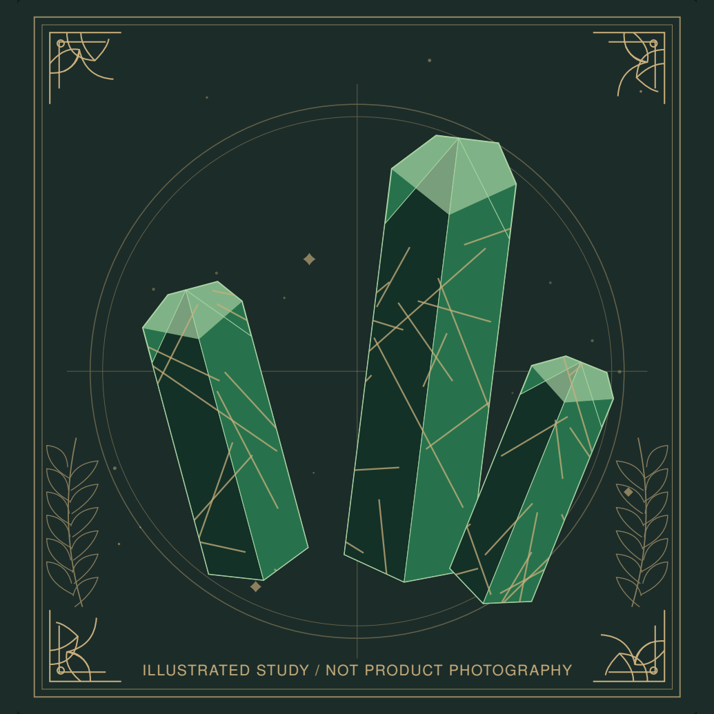 Decorative mineral illustration of Emerald.