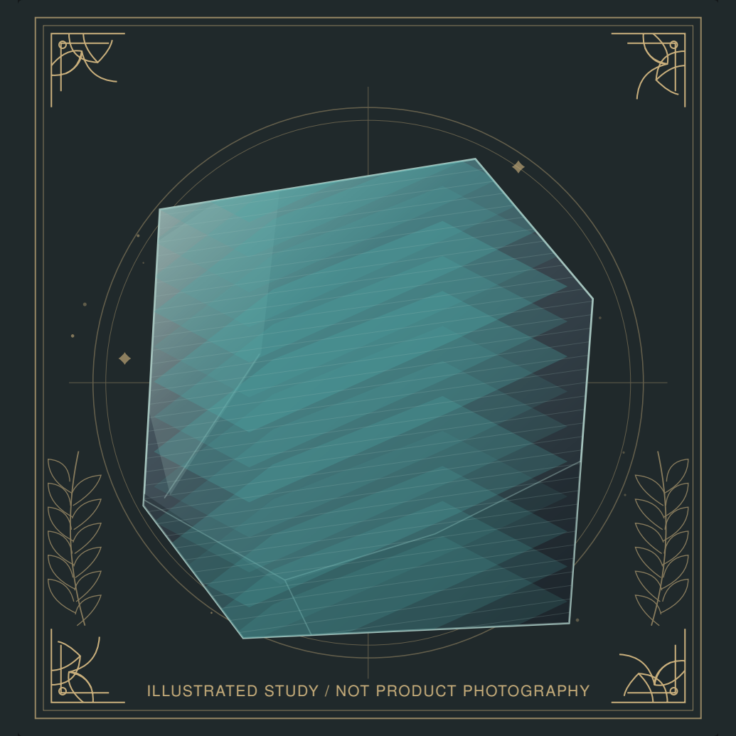 Decorative mineral illustration of Labradorite.
