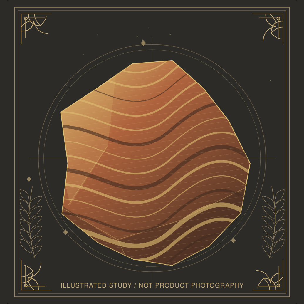 Decorative mineral illustration of Mookaite.