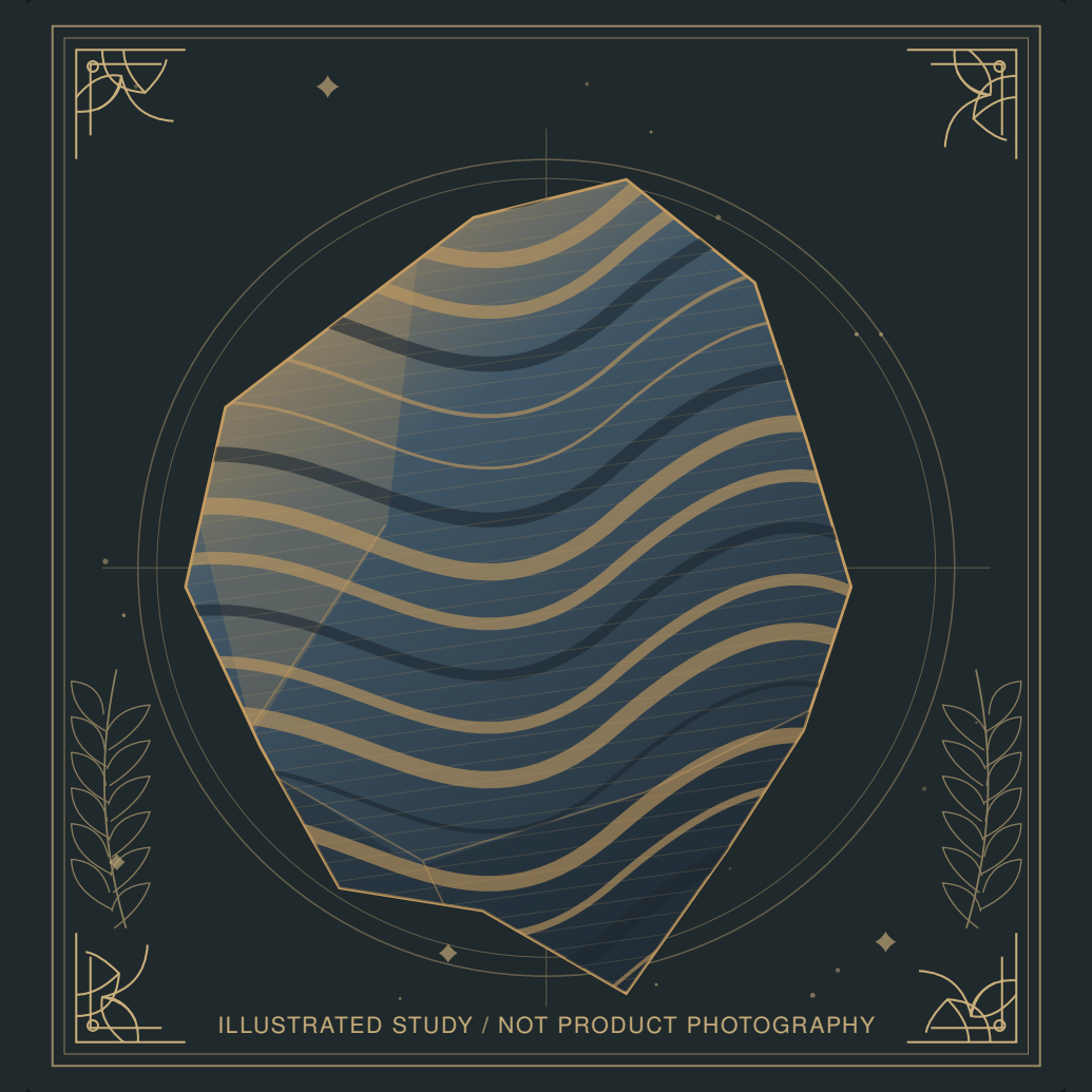 Decorative mineral illustration of Pietersite.