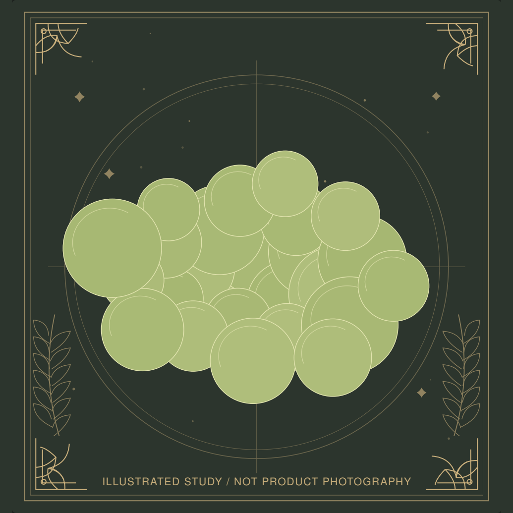 Decorative mineral illustration of Prehnite.