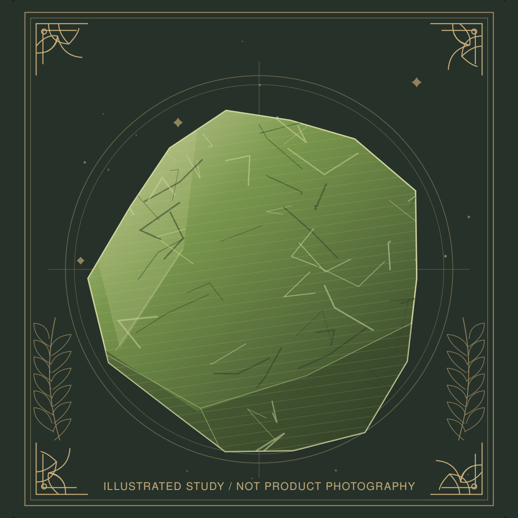 Decorative mineral illustration of Serpentine.