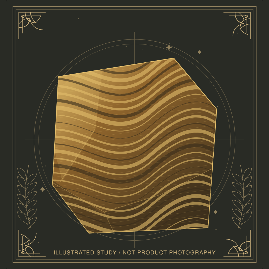 Decorative mineral illustration of Tiger’s Eye.
