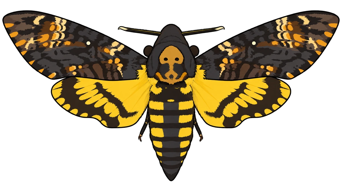 Acherontia atropos, dorsal view