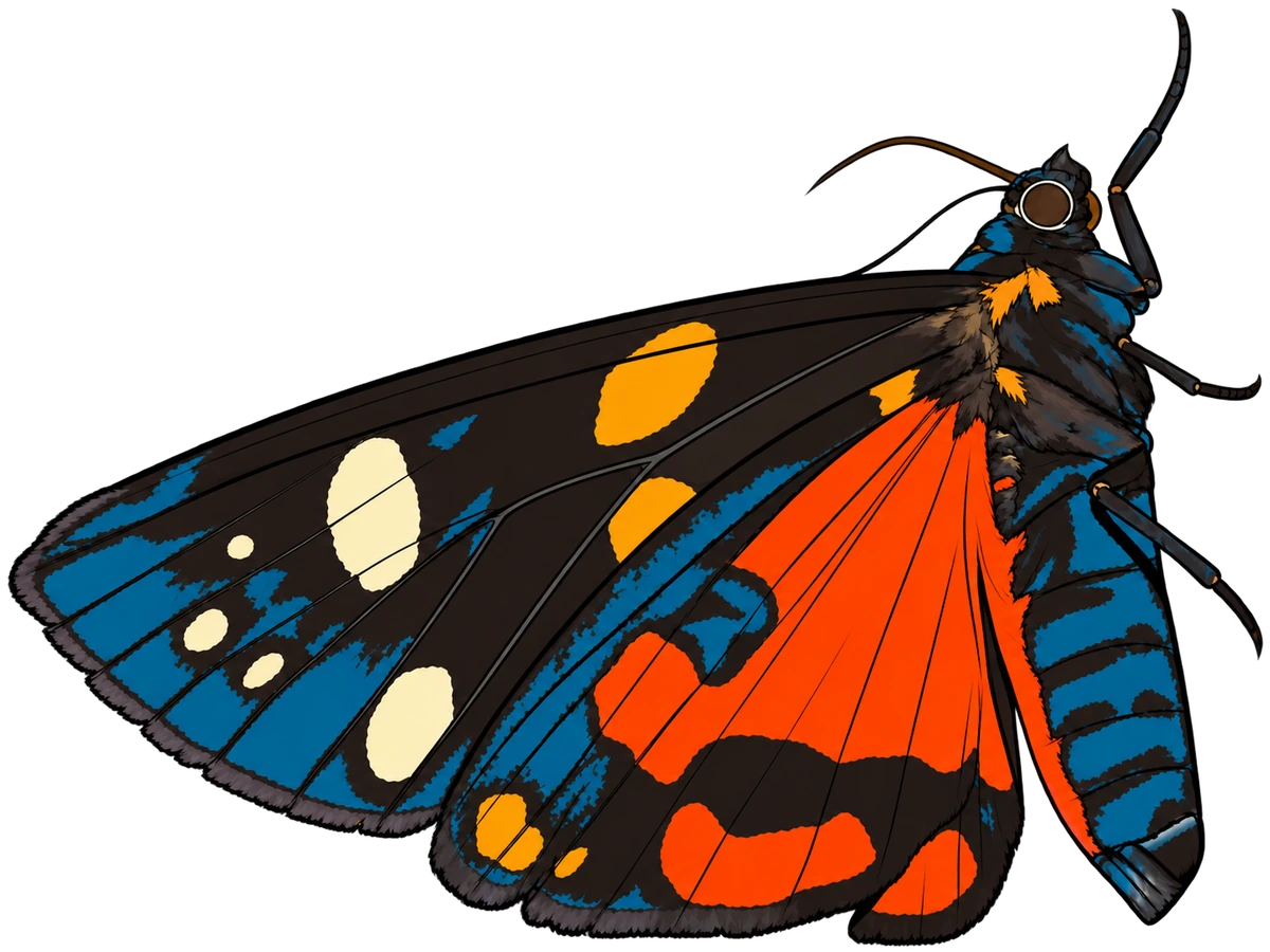 Callimorpha dominula, ventral view