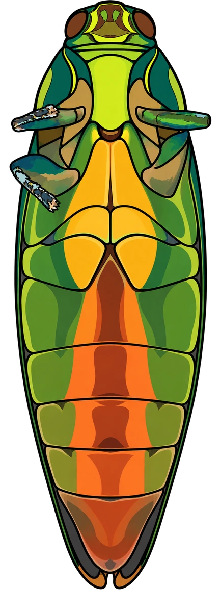 Chrysochroa fulgidissima, ventral view