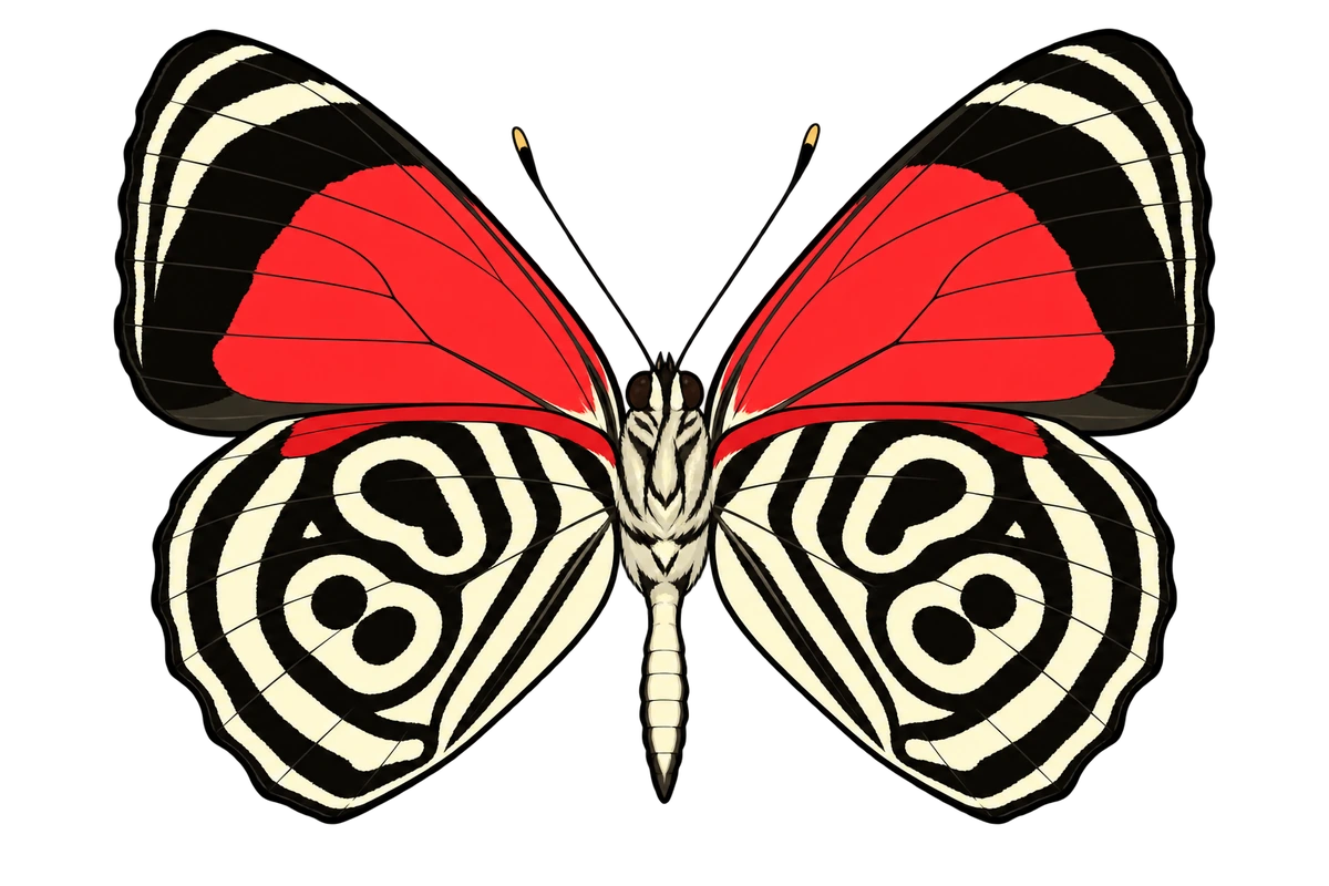 Diaethria clymena, ventral view