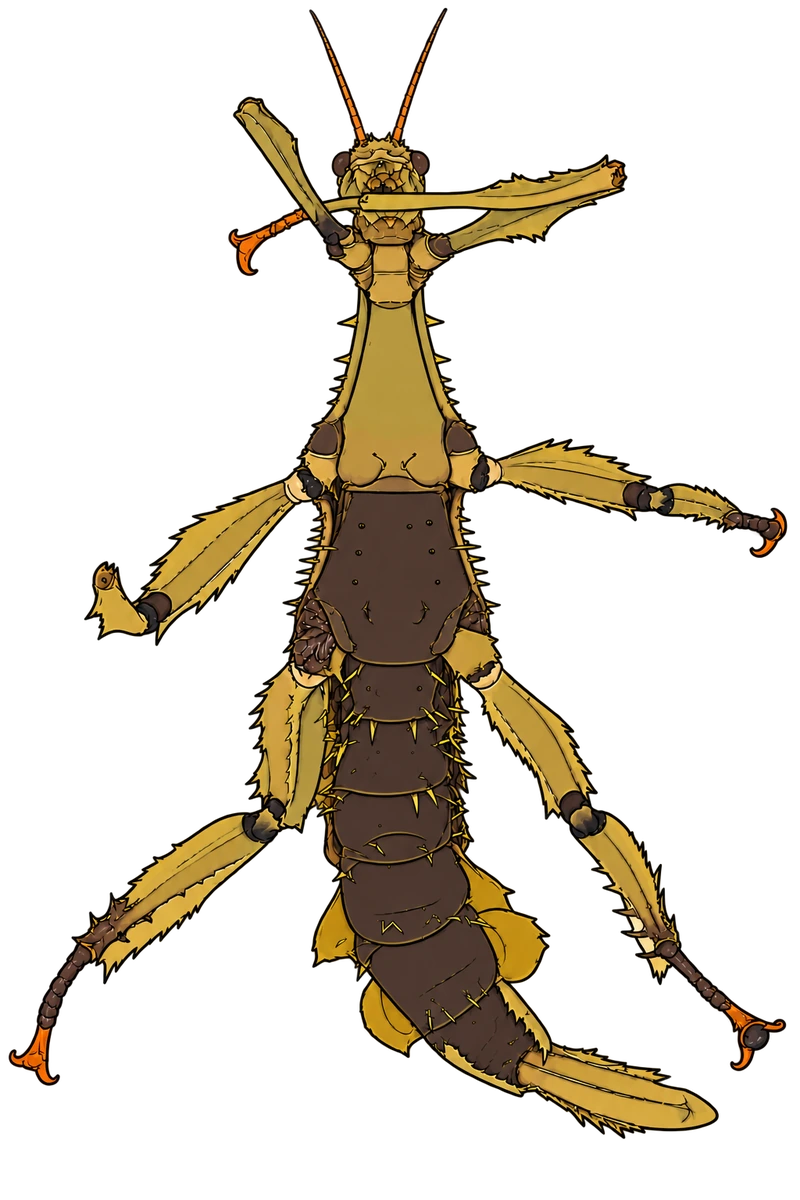Extatosoma tiaratum, ventral view