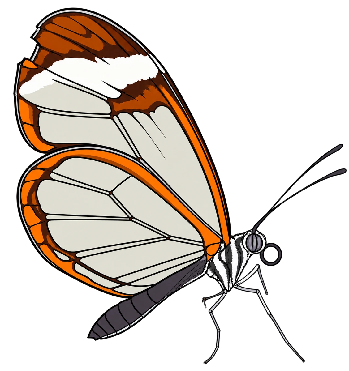 Greta morgane, ventral view
