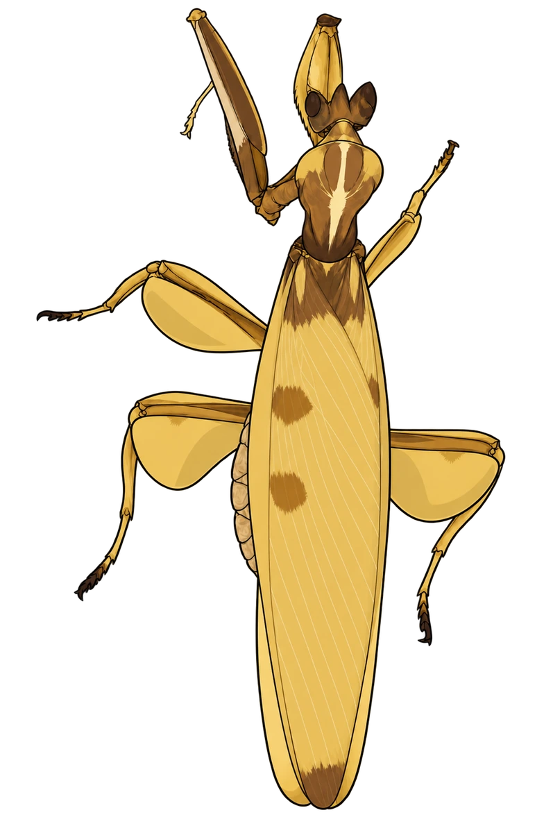 Hymenopus coronatus, dorsal view