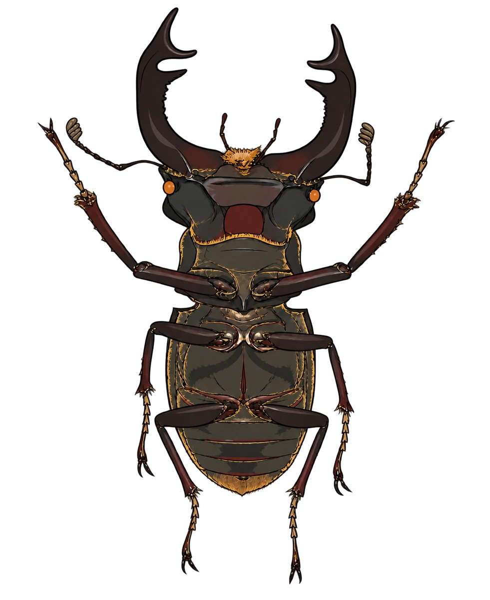 Lucanus cervus, ventral view