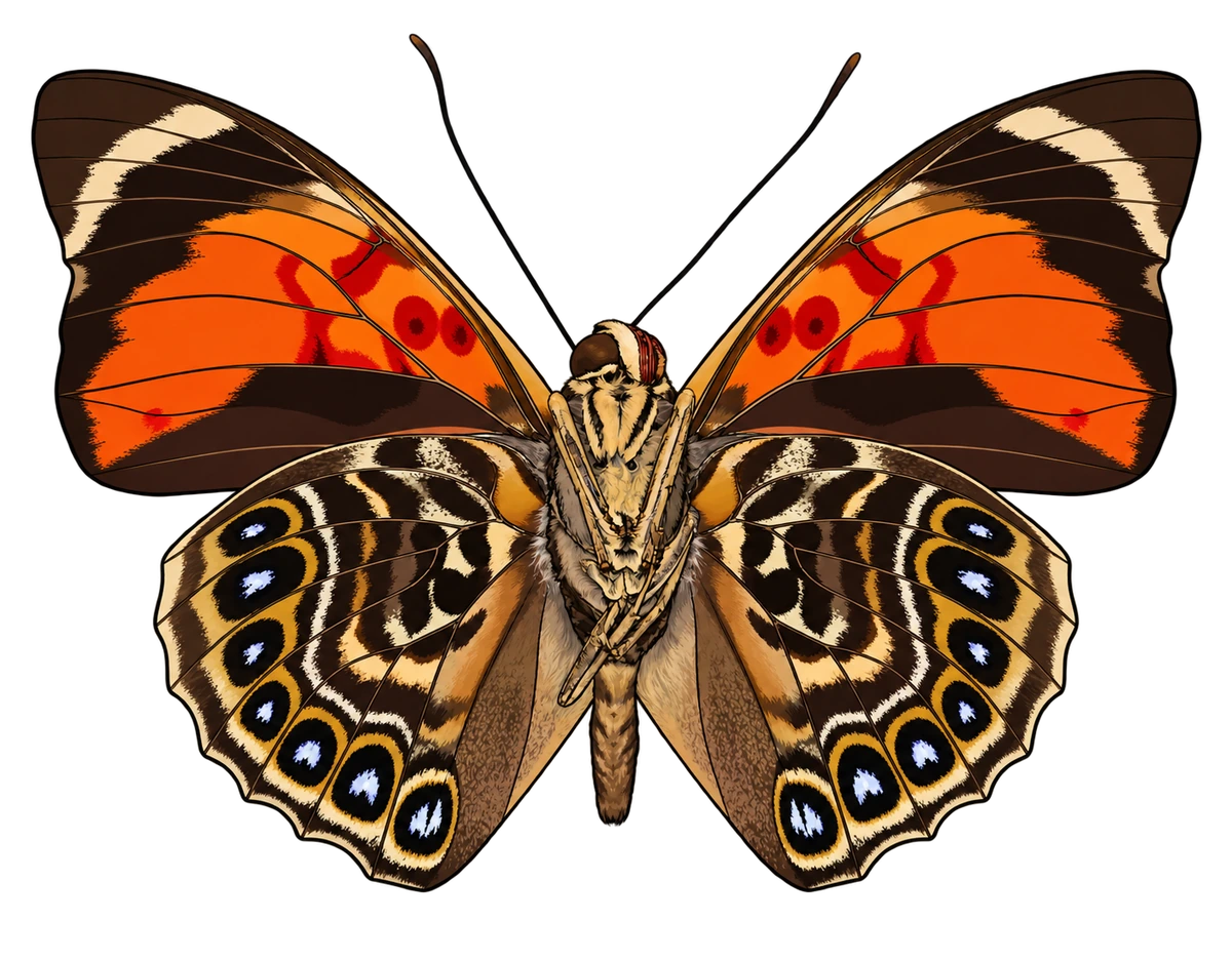 Prepona claudina, ventral view
