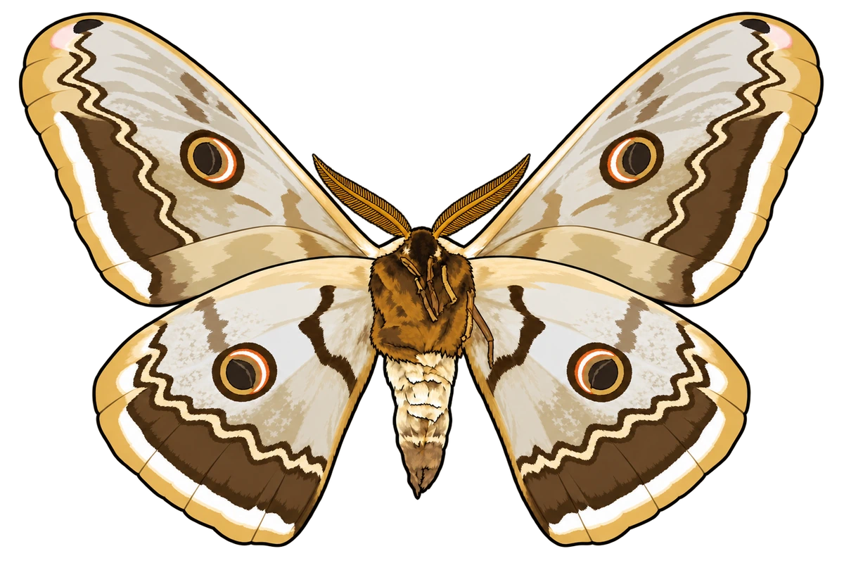 Saturnia pyri, ventral view
