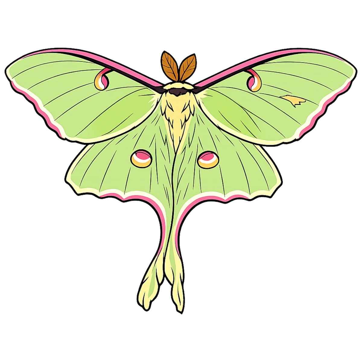 Upward flight study in Scott Schubr’s Actias luna artwork.