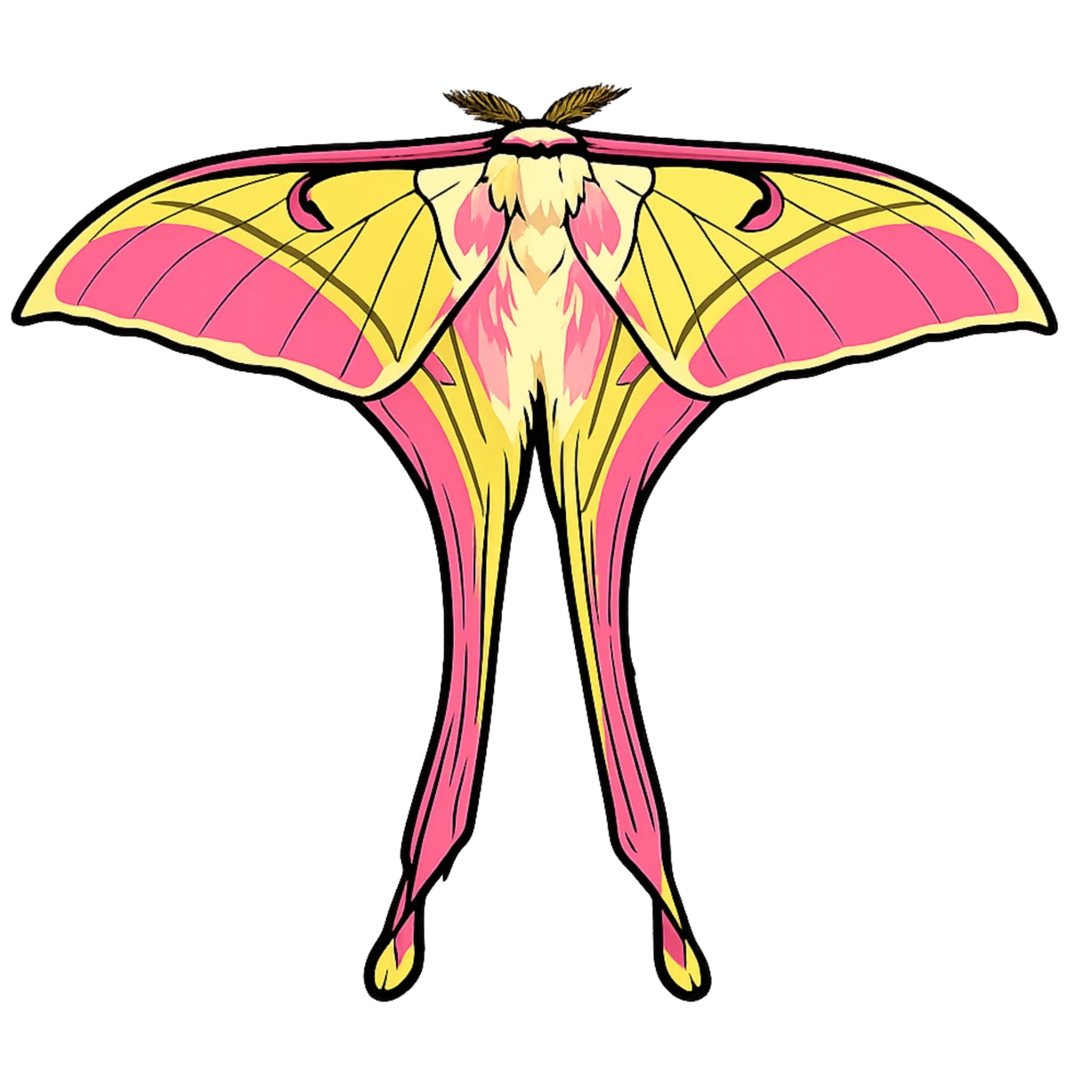 Open-wing dorsal study in Scott Schubr’s Actias rhodopneuma artwork.
