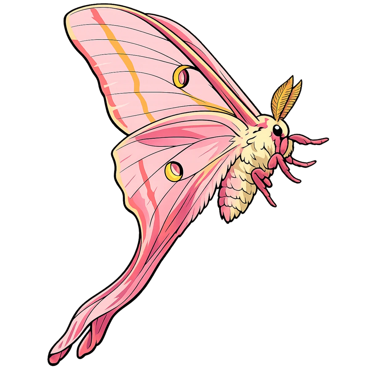 Ventral perch study in Scott Schubr’s Actias rhodopneuma artwork.