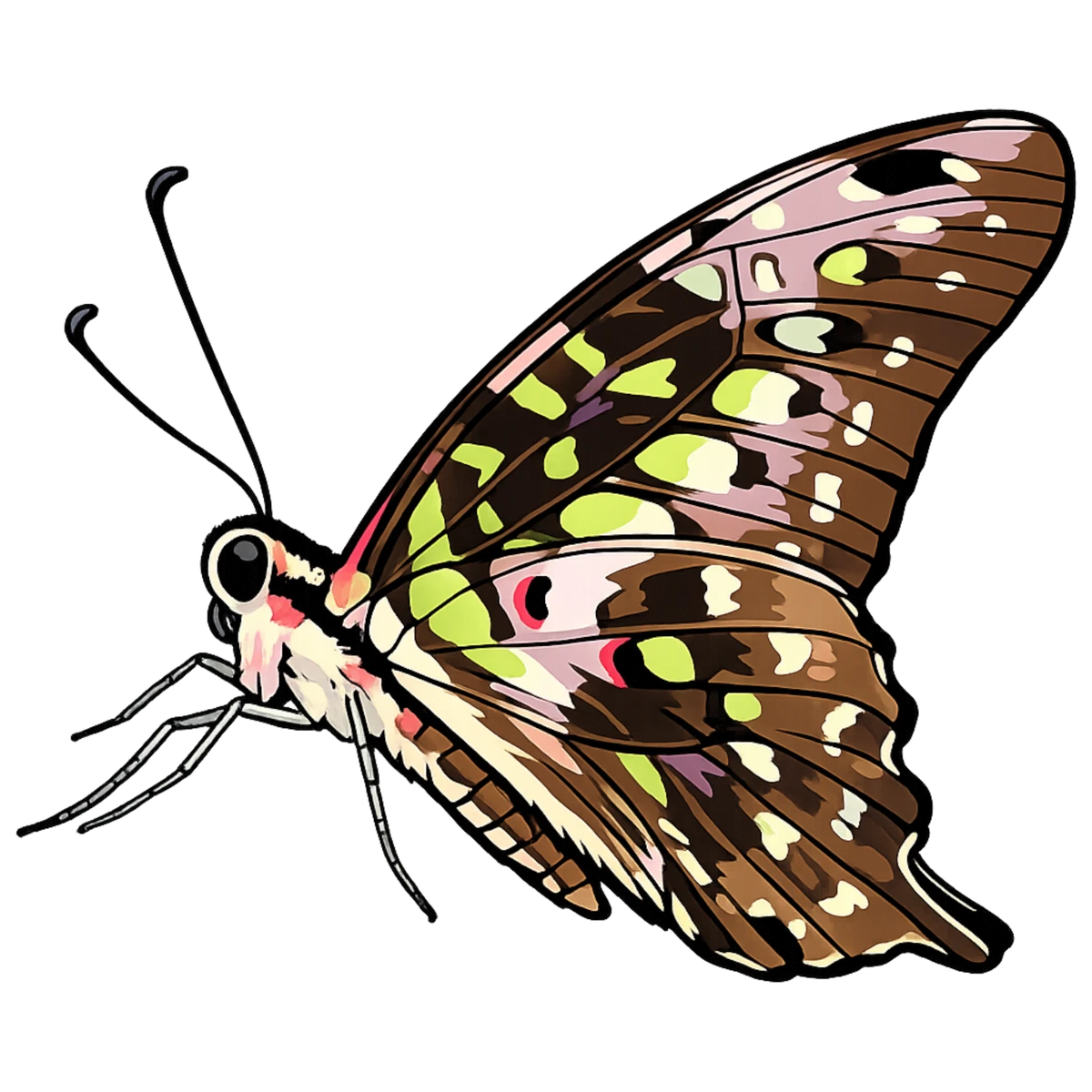 Left-facing standing study in Scott Schubr’s Graphium agamemnon artwork.