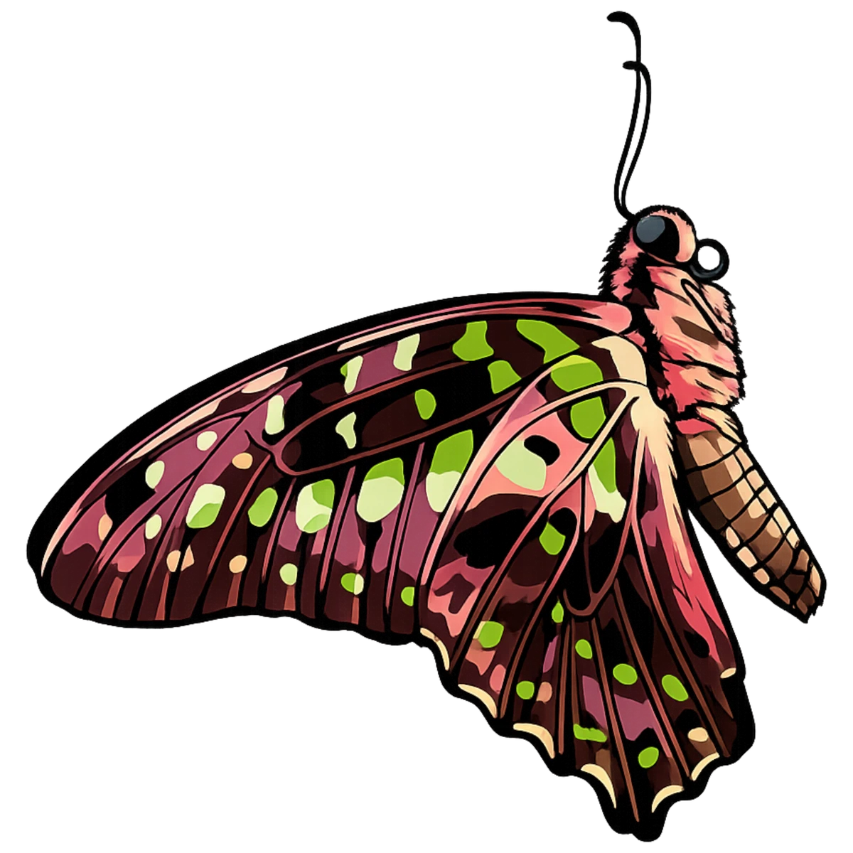 Hanging perch study in Scott Schubr’s Graphium agamemnon artwork.