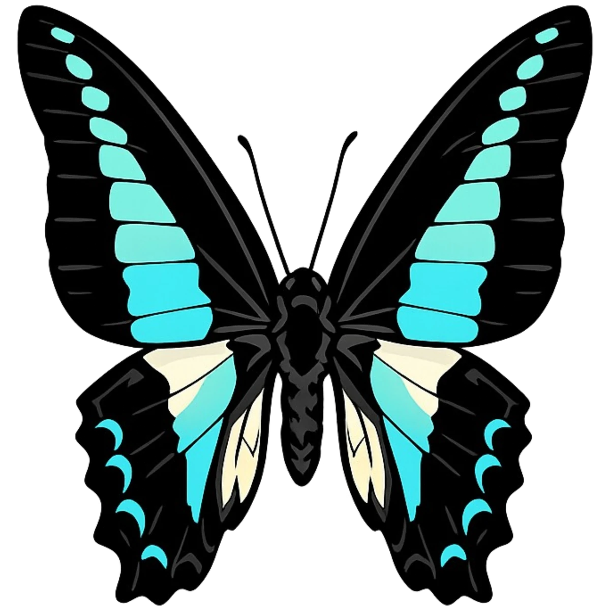 Open-wing dorsal study in Scott Schubr’s Graphium sarpedon artwork.
