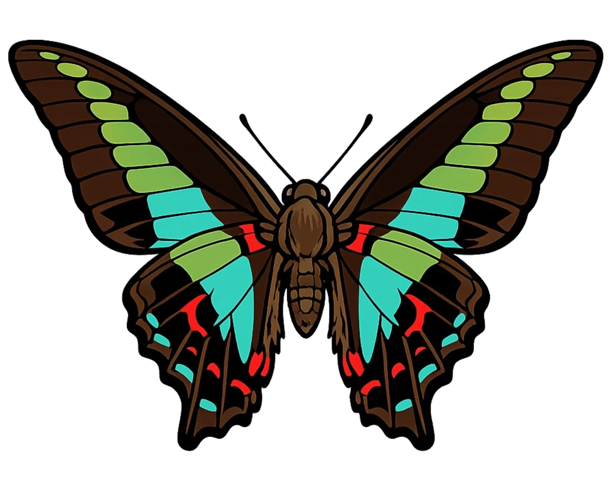Open-wing ventral study in Scott Schubr’s Graphium sarpedon artwork.