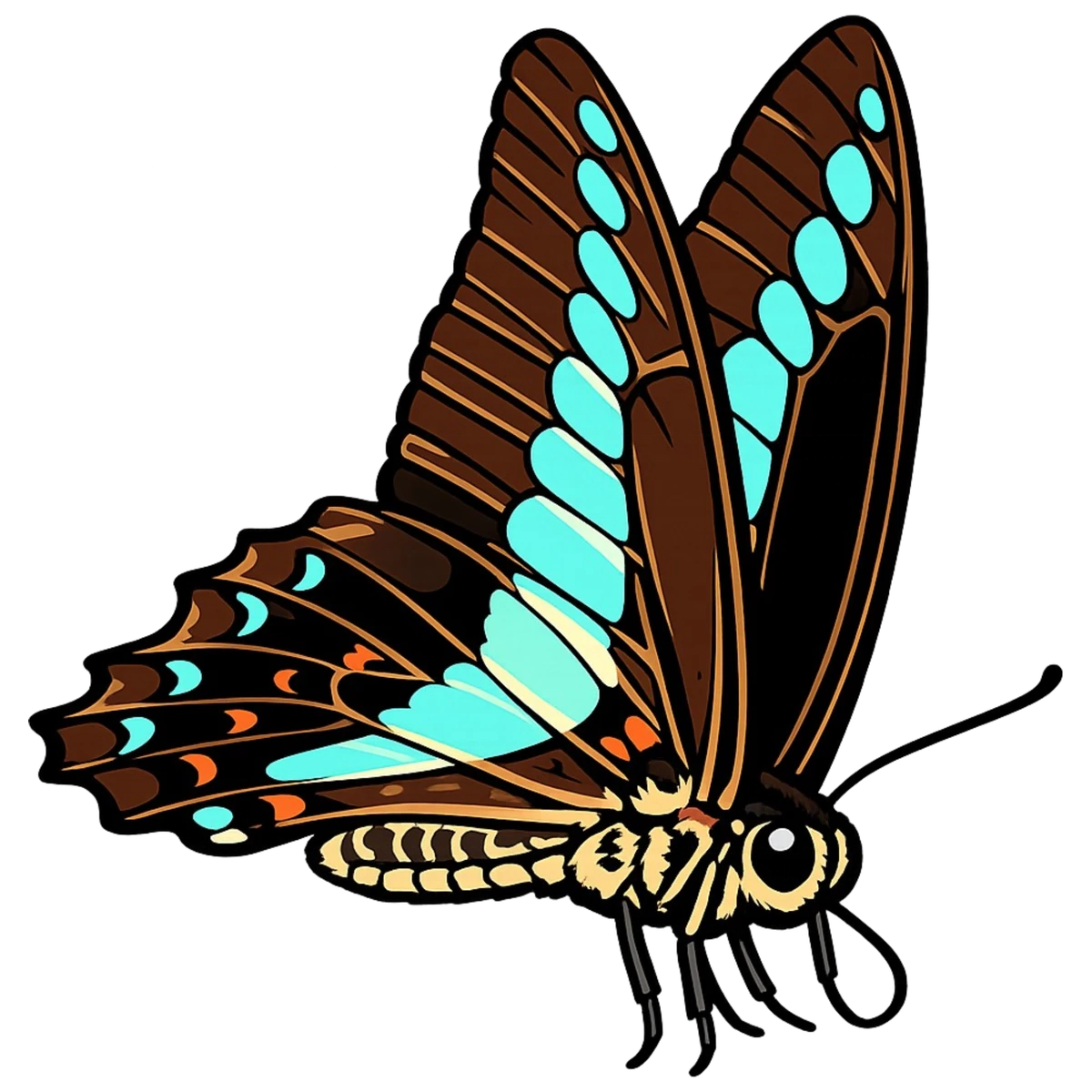 Right-facing walking study in Scott Schubr’s Graphium sarpedon artwork.