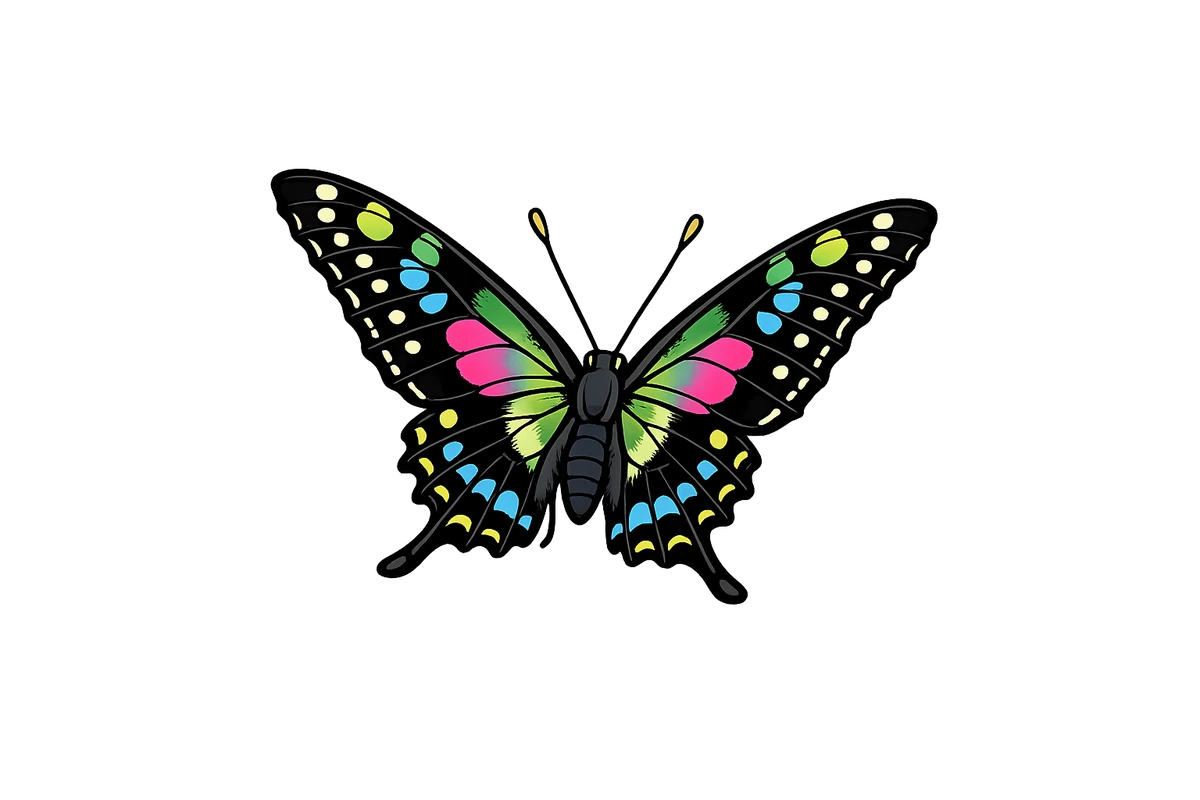 Right-facing perch study in Scott Schubr’s Graphium weiskei artwork.