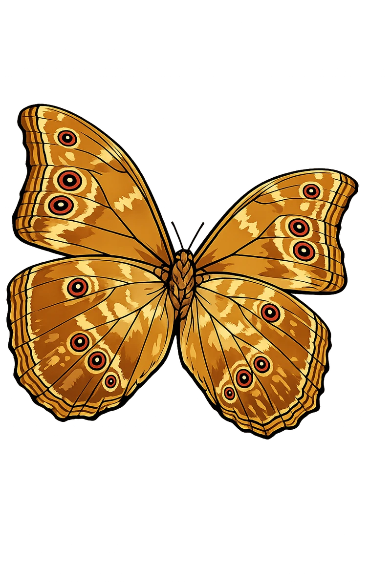 Tilted ventral study in Scott Schubr’s Morpho menelaus didius artwork.
