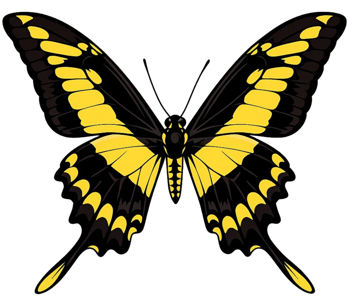 Open-wing dorsal study in Scott Schubr’s Papilio thoas artwork.