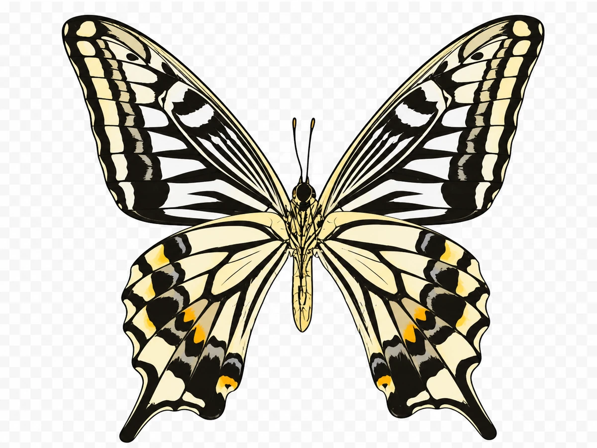 Open-wing ventral study in Scott Schubr’s Papilio xuthus artwork.