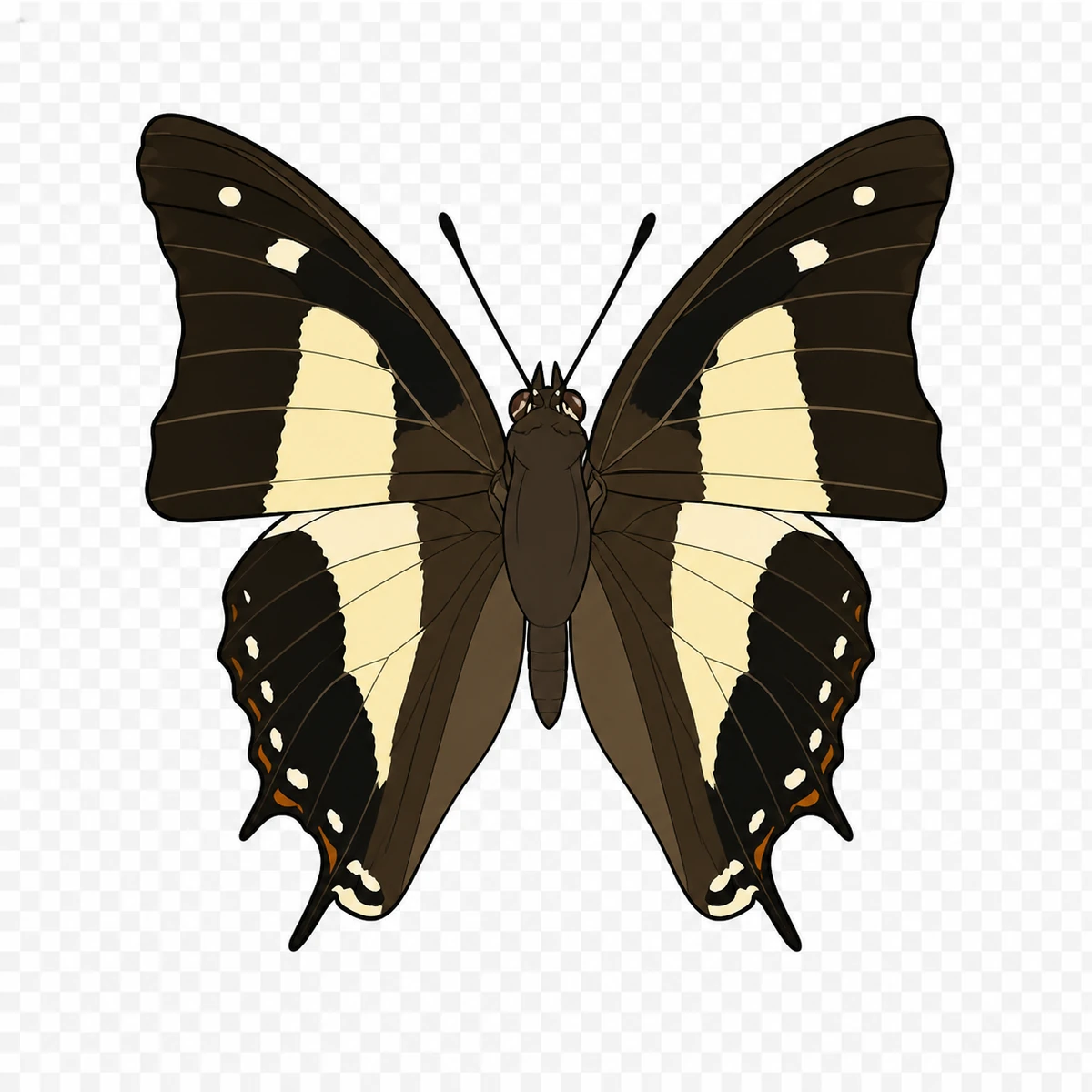 Open-wing dorsal study in Scott Schubr’s Polyura athamas artwork.