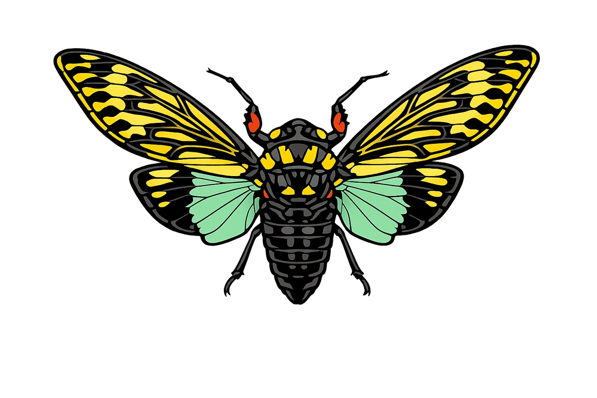 Spread-wing dorsal study in Scott Schubr’s Tosena splendida artwork.
