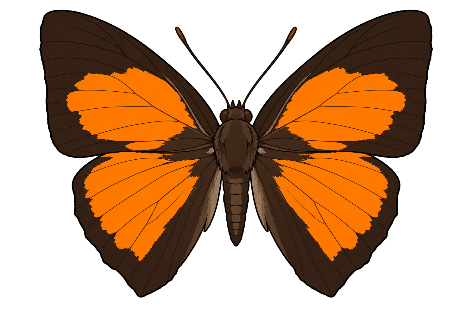Curetis santana, male dorsal view