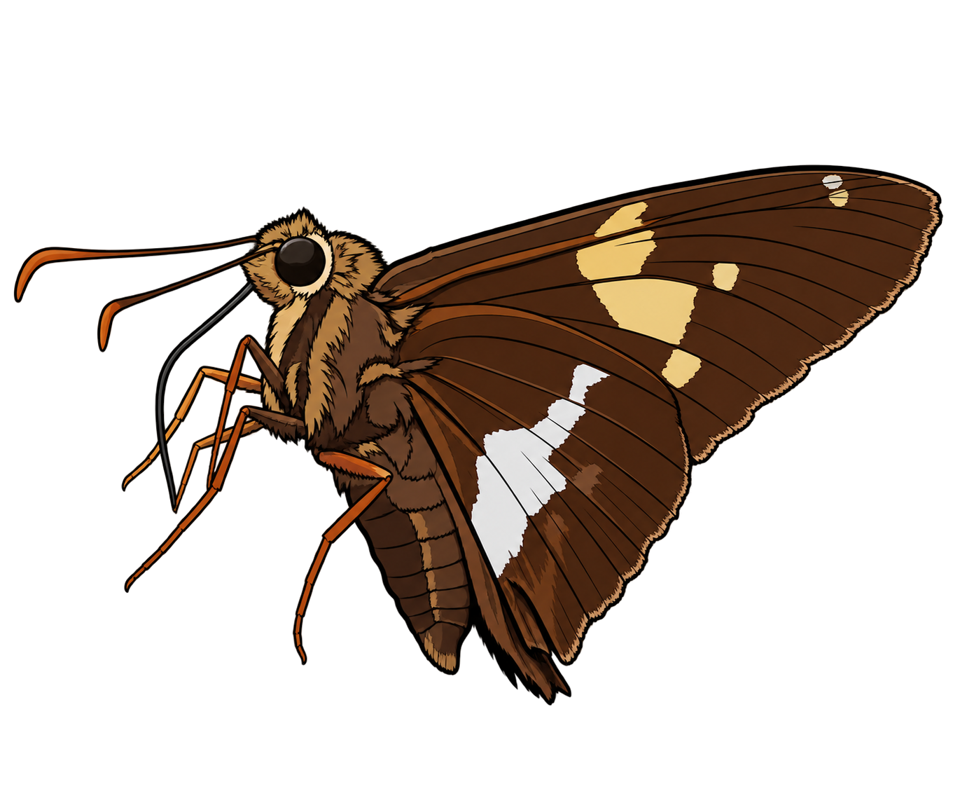 Epargyreus clarus, ventral view