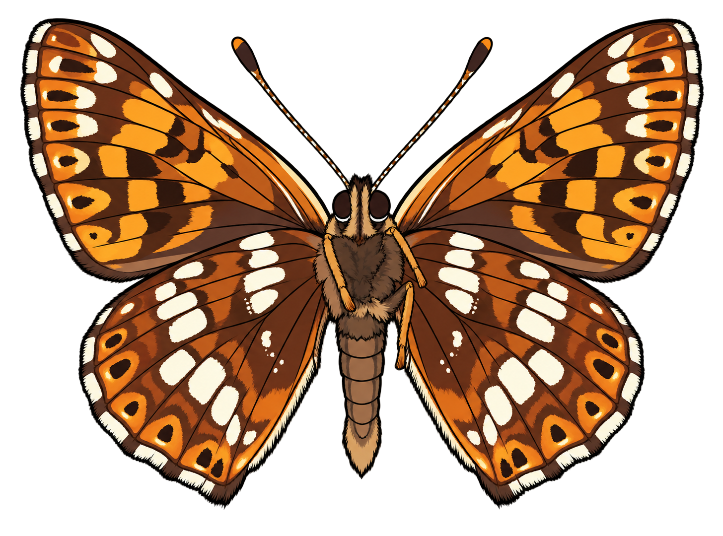 Hamearis lucina, male ventral view