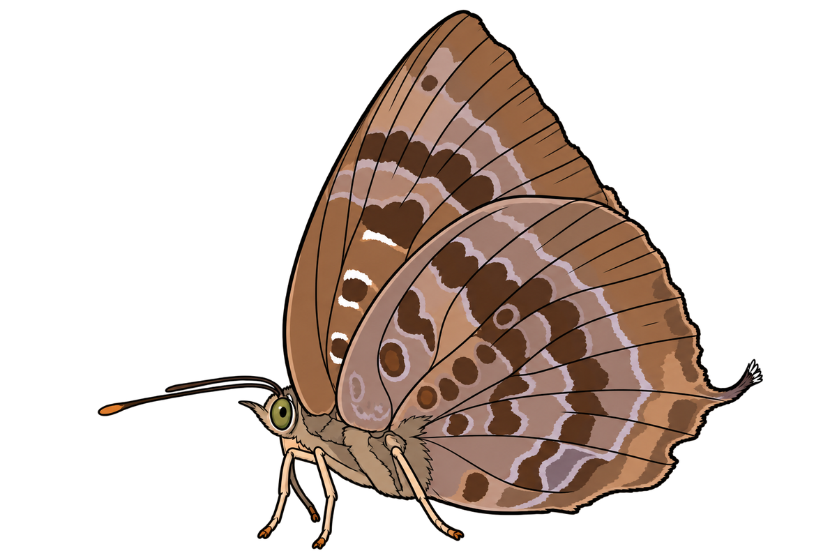 Arhopala centaurus, ventral view