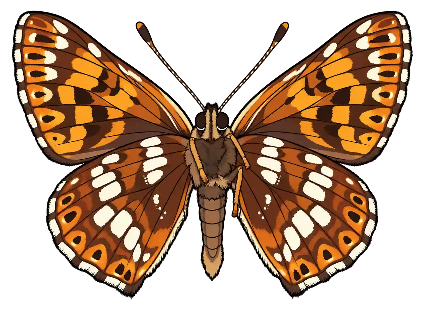 Hamearis lucina, male ventral view