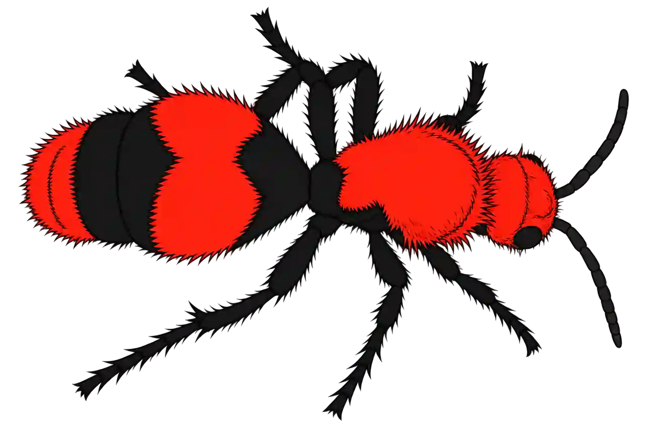 Dasymutilla occidentalis, female dorsal oblique view